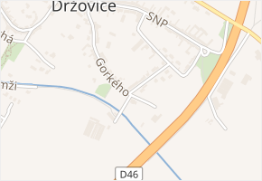Na trávníku v obci Držovice - mapa ulice