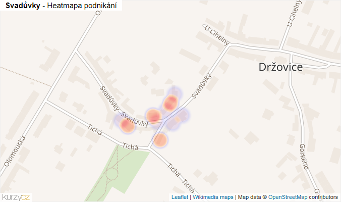 Mapa Svadůvky - Firmy v ulici.