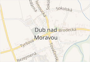 Náměstí v obci Dub nad Moravou - mapa ulice