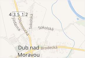 Sokolská v obci Dub nad Moravou - mapa ulice