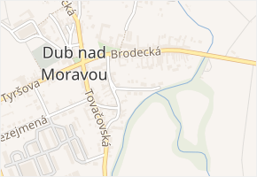 U Mlýnského potoka v obci Dub nad Moravou - mapa ulice