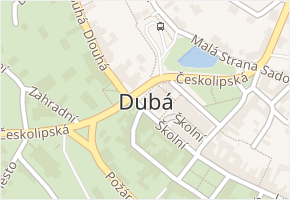 Dubá v obci Dubá - mapa části obce
