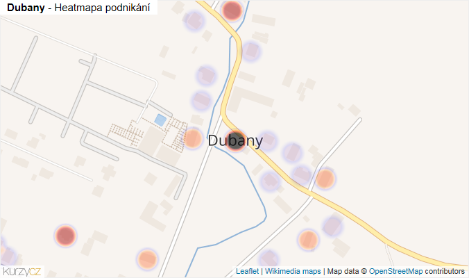 Mapa Dubany - Firmy v části obce.