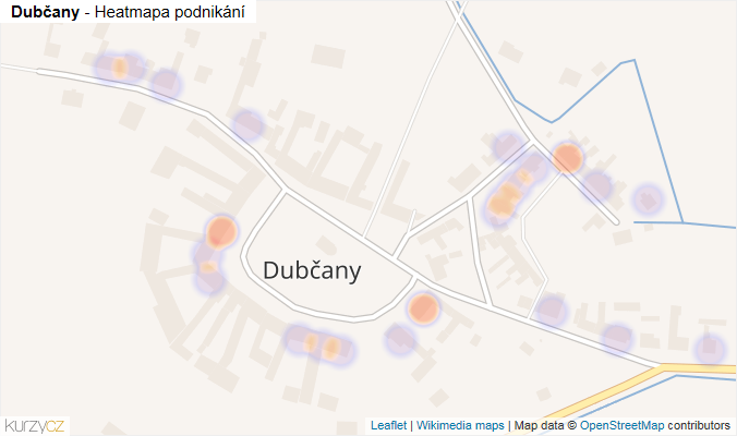 Mapa Dubčany - Firmy v části obce.