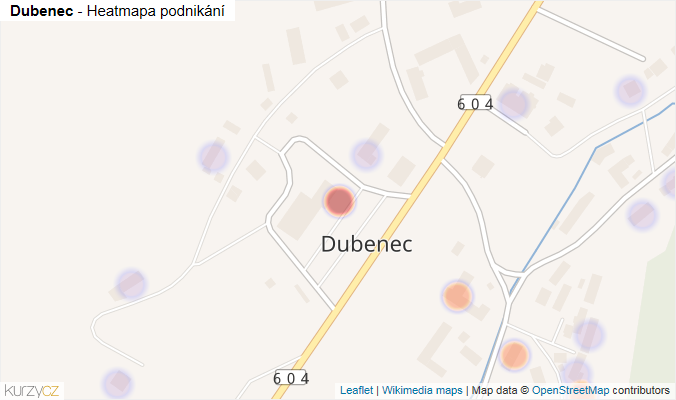 Mapa Dubenec - Firmy v části obce.