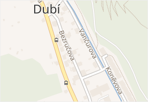 Bezručova v obci Dubí - mapa ulice
