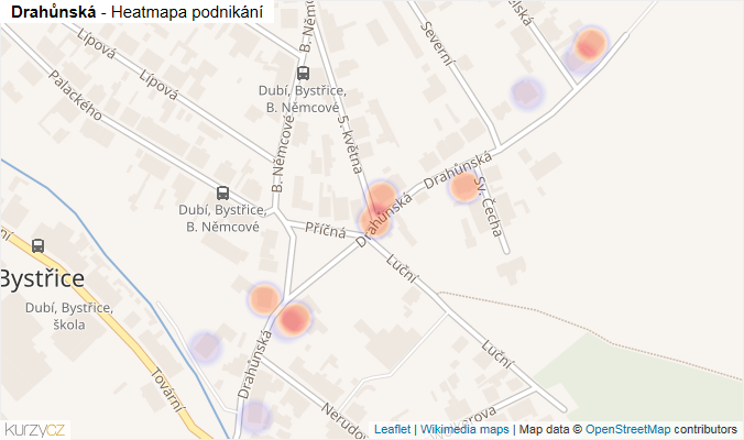 Mapa Drahůnská - Firmy v ulici.