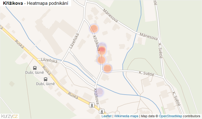 Mapa Křižíkova - Firmy v ulici.