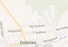 Na Výsluní v obci Dubicko - mapa ulice