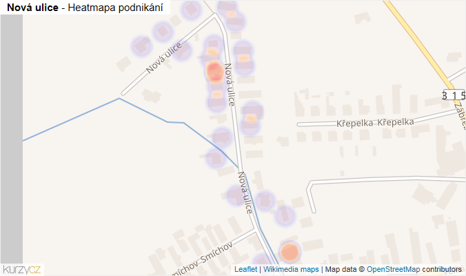 Mapa Nová ulice - Firmy v ulici.