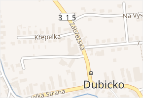 Zábřežská v obci Dubicko - mapa ulice