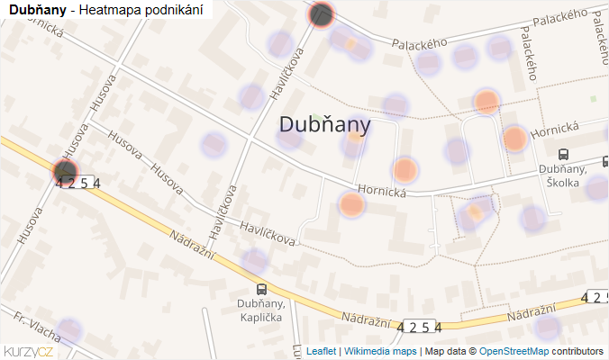 Mapa Dubňany - Firmy v části obce.