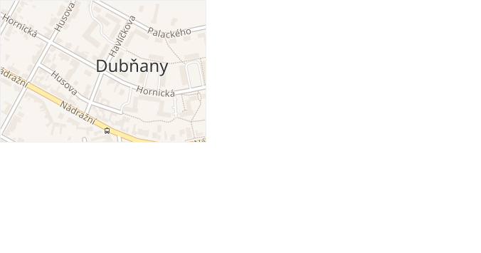 Hornická v obci Dubňany - mapa ulice