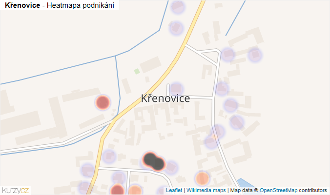 Mapa Křenovice - Firmy v části obce.