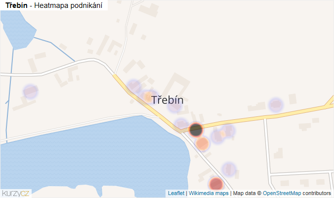 Mapa Třebín - Firmy v části obce.