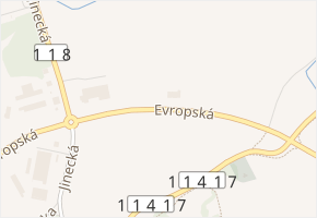 Evropská v obci Dubno - mapa ulice