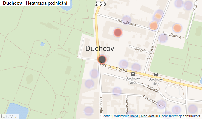 Mapa Duchcov - Firmy v části obce.