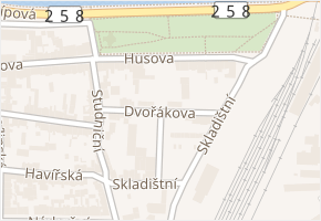 Dvořákova v obci Duchcov - mapa ulice