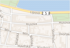 Husova v obci Duchcov - mapa ulice