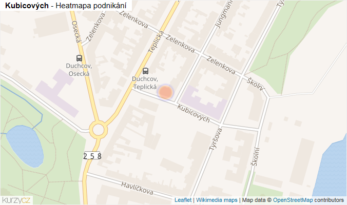 Mapa Kubicových - Firmy v ulici.