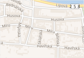 Míru v obci Duchcov - mapa ulice