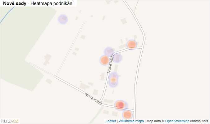 Mapa Nové sady - Firmy v ulici.
