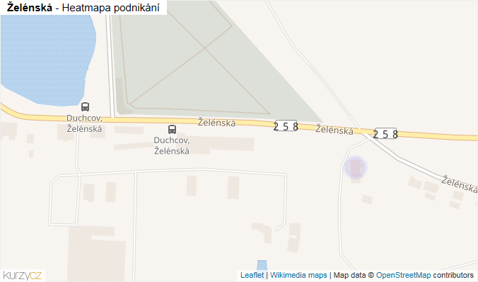Mapa Želénská - Firmy v ulici.