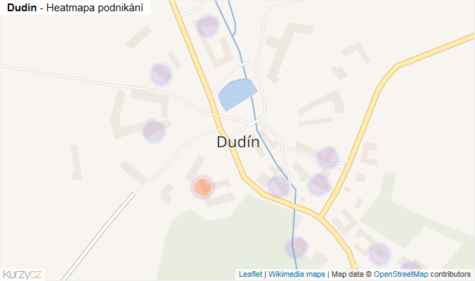 Mapa Dudín - Firmy v části obce.