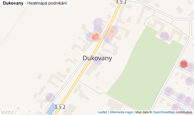 Mapa Dukovany - Firmy v části obce.