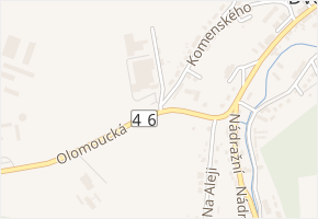 Olomoucká v obci Dvorce - mapa ulice