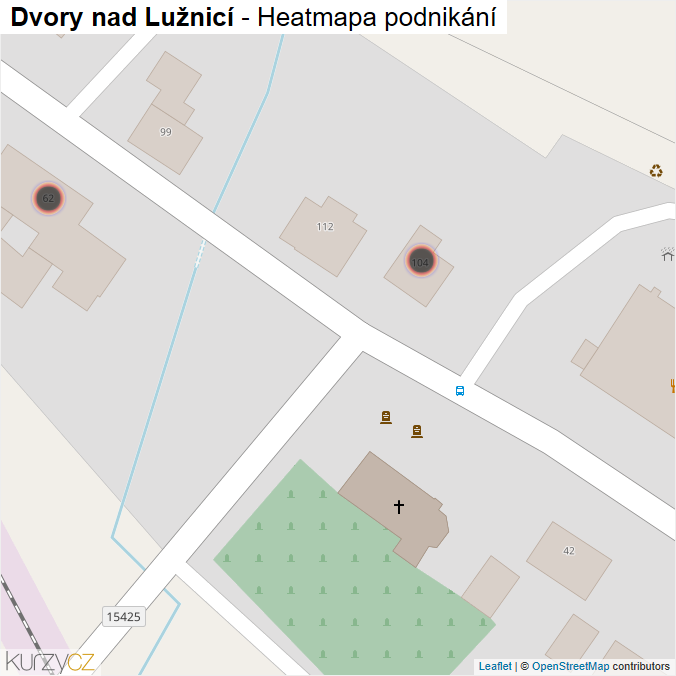 Mapa Dvory nad Lužnicí - Firmy v obci.