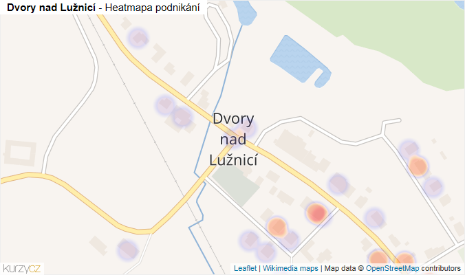 Mapa Dvory nad Lužnicí - Firmy v části obce.