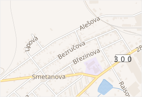 Bezručova v obci Dvůr Králové nad Labem - mapa ulice