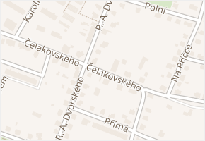 Čelakovského v obci Dvůr Králové nad Labem - mapa ulice