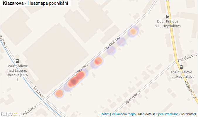Mapa Klazarova - Firmy v ulici.