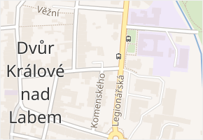 Komenského v obci Dvůr Králové nad Labem - mapa ulice