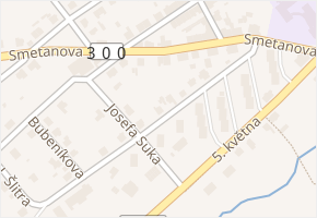 Leoše Janáčka v obci Dvůr Králové nad Labem - mapa ulice