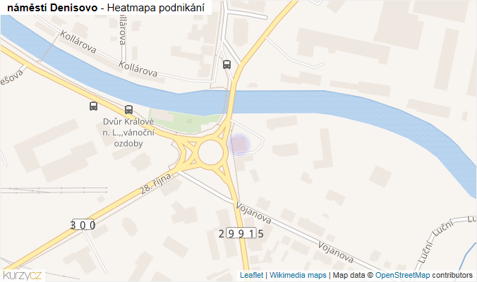 Mapa náměstí Denisovo - Firmy v ulici.