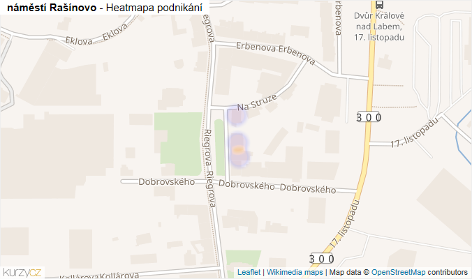 Mapa náměstí Rašínovo - Firmy v ulici.
