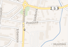 Preslova v obci Dvůr Králové nad Labem - mapa ulice