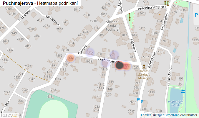 Mapa Puchmajerova - Firmy v ulici.