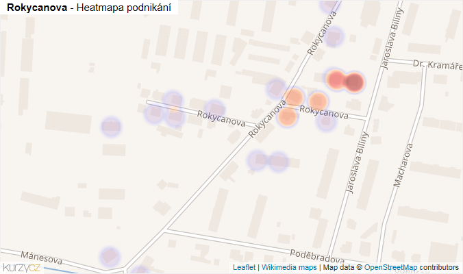 Mapa Rokycanova - Firmy v ulici.