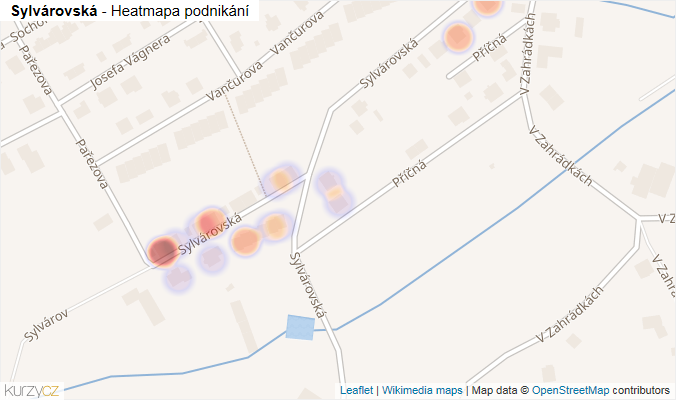 Mapa Sylvárovská - Firmy v ulici.
