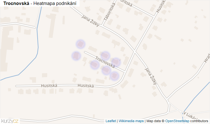 Mapa Trocnovská - Firmy v ulici.
