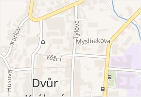 Tylova v obci Dvůr Králové nad Labem - mapa ulice
