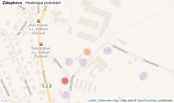 Mapa Zátopkova - Firmy v ulici.