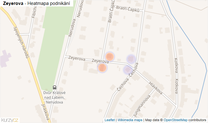 Mapa Zeyerova - Firmy v ulici.