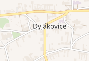 Dyjákovice v obci Dyjákovice - mapa části obce