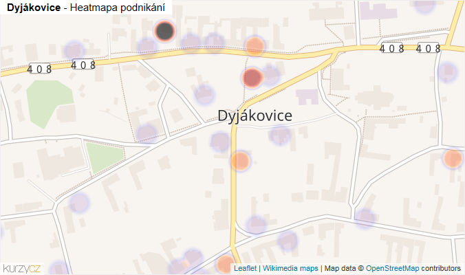 Mapa Dyjákovice - Firmy v části obce.