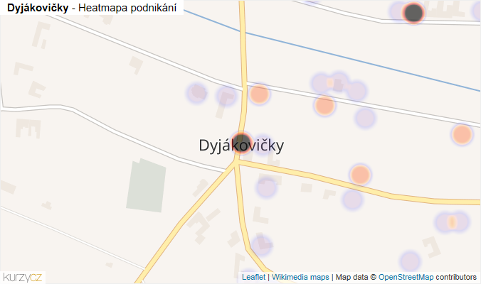 Mapa Dyjákovičky - Firmy v části obce.